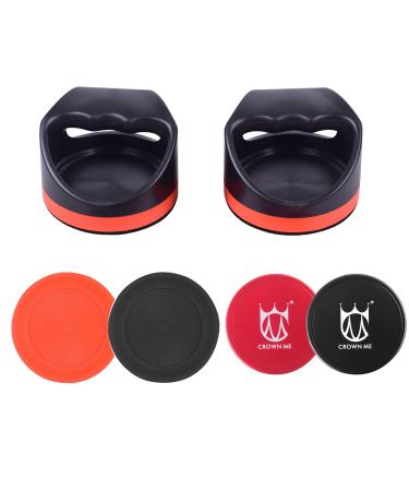 Air Hockey Pushers and Air Hockey Pucks, 2PCS Striker with 2PCS Plastic Pucks and 2PCS Logoed Aluminum Pucks CM-A202B