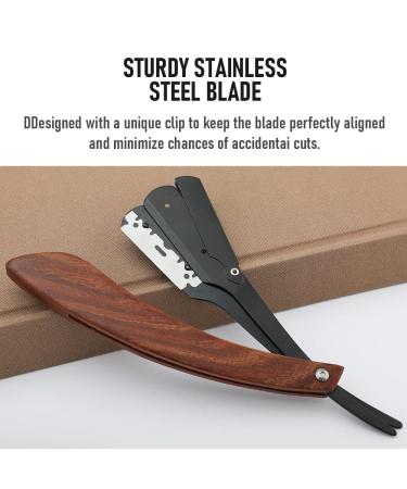 Professional Barber Straight Razor & 100 Blades | Premium Stainless Steel Shaver for Men - Home & Salon Grooming (NO.119 - Buy Online on GoSupps.com