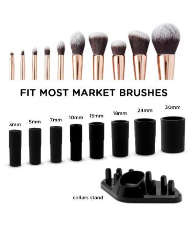 DEAL CICK Makeup Brush Cleaner Machine - Fast Electric Brush Cleaner & Dryer with 8 Rubber Collars - Deep Cosmetic Brush Spinner - Wash & Dry in Seconds - Black - Buy Online on GoSupps.com