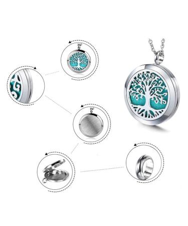 Aromatherapy Necklace Diffuser | Silver-Plated Tree of Life | Essential Oil Diffuser for Women | Perfect Gift for Mother & Girlfriend - Buy Online on GoSupps.com