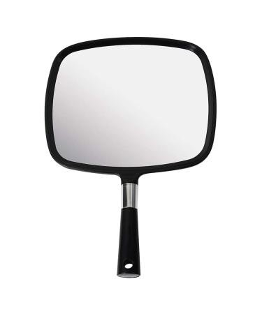 Snowflakes Hand Mirror Large and Comfy Handheld Mirror with Handle for Salon .(Black)