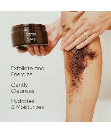 JUARA Invigorating Coffee Scrub - Body Exfoliator for Smooth Skin | Hydrating Chocolate Espresso Polish | Cruelty Free & Paraben/Sulfate Free - 8 oz - Buy Online on GoSupps.com