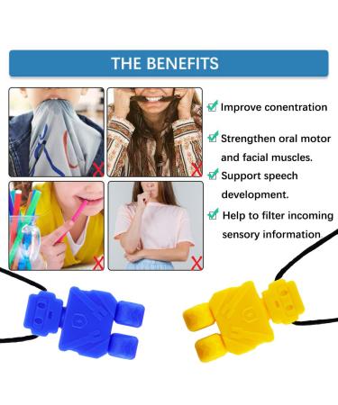 Colonet Sensory Silicone Teething Ring for ADHD & Autism - 5 Pack Biting Relief for Kids (Robot Design) - Buy Online on GoSupps.com