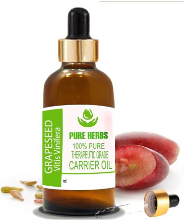 Pure Herbs Grape Seed Oil 30ml | Natural Therapeutic Carrier Oil | Vitis Vinifera - Shop Internationally - Buy Online on GoSupps.com