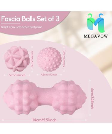 Buy Megavow 3 Massage Ball Set - Fascia & Trigger Point Massage Balls for Back Feet Hands & Neck - Pink International Shipping Available - Buy Online on GoSupps.com