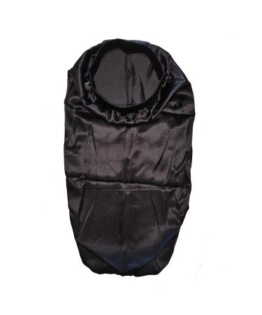 2PCS Satin Bonnet Set for Extra Long Braids & Dreadlocks - Night Caps for Women with Curly Hair, Locs, and Twists (Black & Leopard) - Buy Online on GoSupps.com