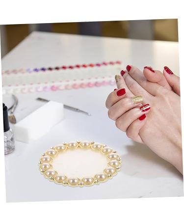 minkissy Gel Nail Polish Mixing Plate Crystal Resin Nail Art Palette With Gold Plated Edge Marbled Appearance Essential Nail Art Tools White - Buy Online on GoSupps.com