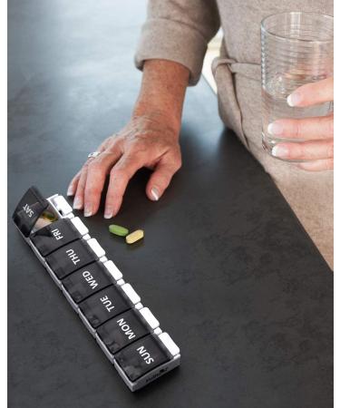 Fullicon Weekly Pill Organizer 7 Day Travel Pill Box for Vitamins & Supplements - Easy Open Pill Case - Buy Online on GoSupps.com