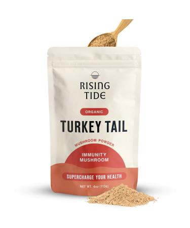 Rising Tide Organic Turkey Tail Mushroom Extract Immunity Boosting Mushroom Powder Packed with Prebiotics and Antioxidants - Nourishing Highly Concentrated Mushroom Supplement - Vegan 75 Servings
