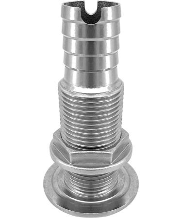 iSure Marine Stainless Steel 1 Barbed Straight Thru-Hull Drain Connector with Nut - Boat Plumbing Fittings for Boats, Yachts, Marine - Buy Online on GoSupps.com