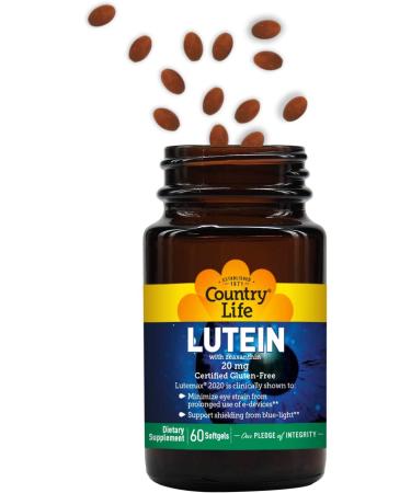 Country Life Lutein & Zeaxanthin 20mg - 60 Softgels for Eye Health | Buy Now! - Buy Online on GoSupps.com