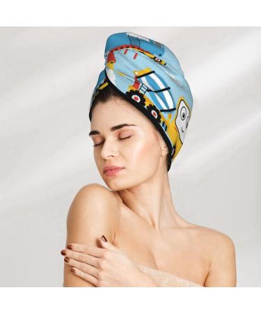 Building Truck Microfiber Hair Towel | Super Absorbent Coral Velvet Wrap for Long Curly & Thick Hair - Buy Online on GoSupps.com