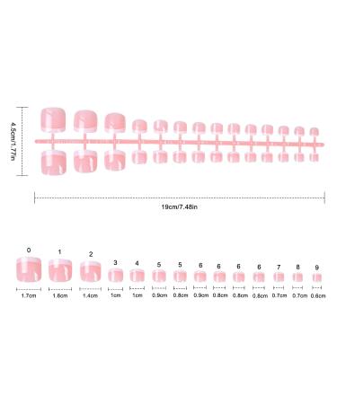 140 Piece Toenail Tips Set - French Full Cover Artificial Nails | DIY Manicure Decoration for Women & Girls - 14 Sizes Available - Buy Online on GoSupps.com