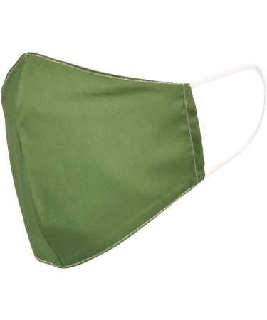 styleBREAKER Unisex Cotton Fabric Mask Plain Double Layer Reusable Washable Community Mask 08040005 Green