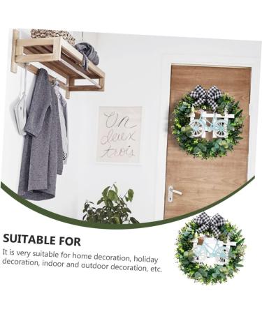 Zerodeko 1pc Artificial Garland House Ornaments Artificiales Para Easter Decoration Artificial Olive Wreath Plant Decorations Door Wreath with Bowknot Easter Wreath Household Wooden Boxwood - Buy Online on GoSupps.com