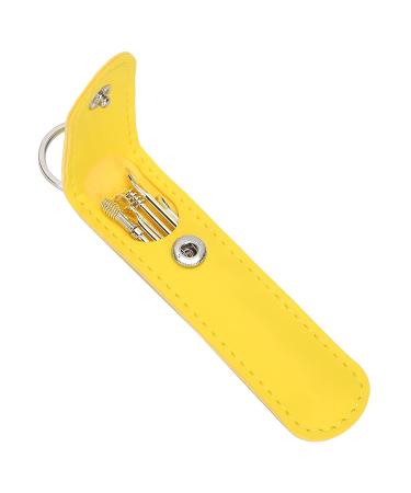 Portable Spiral Ear Wax Removal Tool Set - U Shape Ear Spoon Cleaner (Black/Yellow) - Buy Online on GoSupps.com