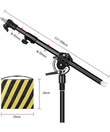 Soonpho Photography Extension Boom Arm for Light Stand/C-Stand - 3.8ft to 6.8ft Adjustable Crossbar Holding Arm for Softbox Studio Strobe, Video Light, Reflector - 1/4 to 3/8 Screw - Buy Online on GoSupps.com