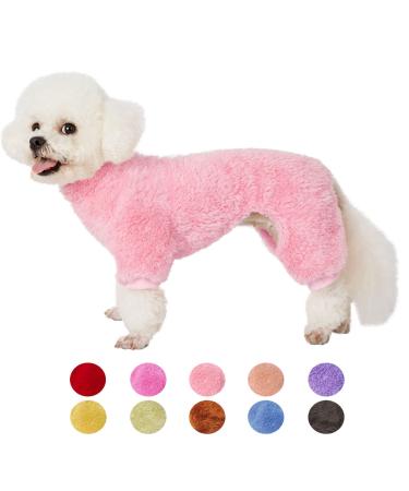 Dog Sweater Coat, Dog Pajamas PJS, Dog Clothes, Dog Christmas Sweaters for Small Medium Dogs Boy Girl Cat Apparel Doggie Jacket Onesie Soft Warm Holiday Outfits (X-Small, Pink) X-Small Pink