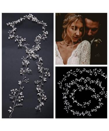 Crystal Wedding Hair Vine & Pearl Pins Set - Handmade Bridal Hair Accessories - Buy Online on GoSupps.com