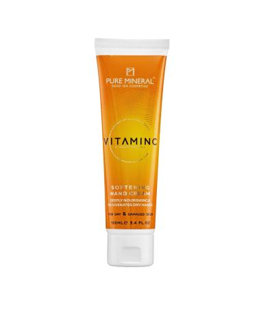 Pure Mineral Nourishing Hand Cream with Vitamin C - Dead Sea Minerals, Deep Hydration, Dry Skin Protection - Free from Silicones, Sulfates, Parabens - 100 ml