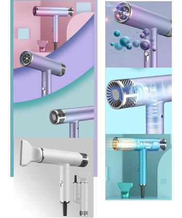 Hair Dryer Professional 1300W Powerful Constant Temperature HairDryer for Woman of Lightweight Folding Handle with Negative ION 3 Levels of Wind Temperature for Women Men Home Gift Purple Small Gift White - Buy Online on GoSupps.com