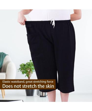Lmaray Catheter Leg Bag Cropped Trousers - Holds 2x 2000ml Bags Nephrostomy Foley Suprapubic & Biliary - Medium Black - International Shipping Available - Buy Online on GoSupps.com