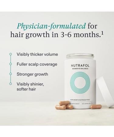 Nutrafol Women's Balance Hair Growth Supplement with Collagen Peptides - Clinically Tested for Stronger Thicker Hair for Ages 45+ Dermatologist Recommended - 1 Month Supply (12 oz - Buy Online on GoSupps.com