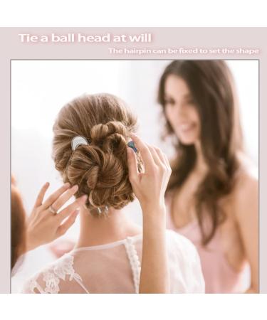 4 Pcs Vintage U-Shaped Hair Pins Set for Women - Gold & Silver Metal Hair Sticks for Chignon Hairstyles - Buy Online on GoSupps.com