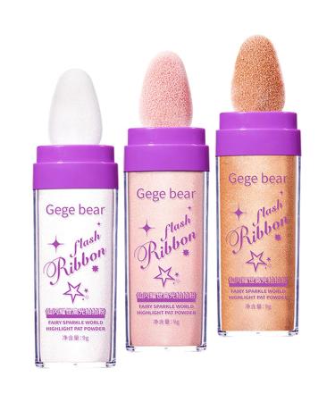 3pcs Highlight Pat Powder Body & Face Highlighter - Glitter Shimmer Sticks in Assorted Colors | International Shipping | Makeup Essentials - Buy Online on GoSupps.com