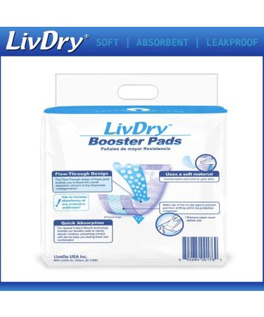 LivDry Incontinence Booster Pads: Extra Absorbent Protection for Adults - 20 Count Regular Length - Buy Online on GoSupps.com