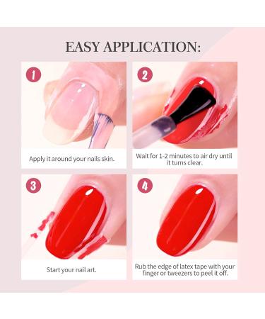 Saviland Liquid Nail Latex Set - 2PCs Peel Off Nail Tape & Skin Barrier | Nail Art Gel Polish Protector for DIY & Salon - Buy Online on GoSupps.com