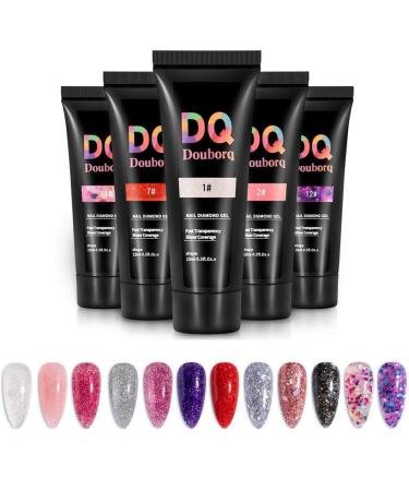 Poly Nail Gel - Glitter Gel for Nails | Builder Nail Extensions & Diamond Style Nail Art | DIY Salon Quality - Buy Online on GoSupps.com