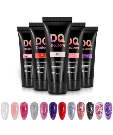 Herbest Poly Extension Gel Nails - Glitter Fast Structure Gel for DIY Nail Art | UV LED Quick Build Gel for Technicians - Buy Online on GoSupps.com