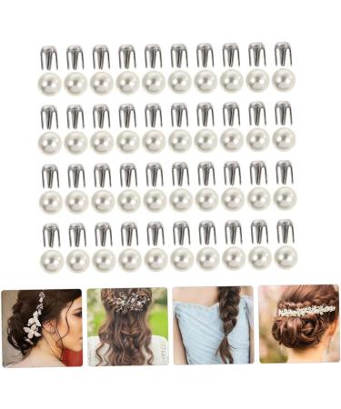 Anneome Decorative Rivets 150 Sets Pearl Claw Nails White Button Down Pearls Round Rivets Pearl Rivets Studs Clothing Mold 0.5X0.5X0.5CM White - Buy Online on GoSupps.com