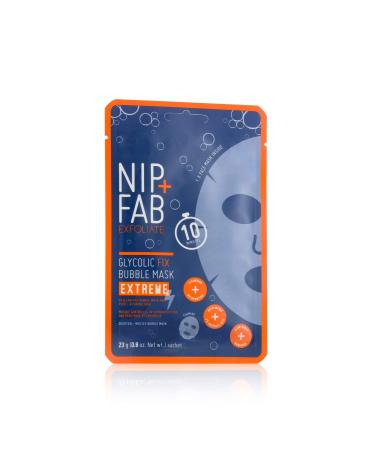 Nip+FabNip + Fab Glycolic Acid Fix Extreme | Bubble Mask | 2% Glycolic Acid | Hyaluronic Acid | Charcoal | Peeling Mask | 23 g