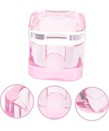 IWOWHERO Glassware Tools Nail Art Brush Cup Pink Heart-shaped Tool Crystal Glass Glass Nail Dish Cup 5.70X5.40X5.40CM Pink - Buy Online on GoSupps.com