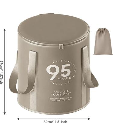 Collapsible Foot Bath with Zippered Lid Portable Foot Soaking Bucket Heat Retaining Non-slip Foot Bath Tub Foldable Pedicure Bag for Home Outdoor Grey - Buy Online on GoSupps.com