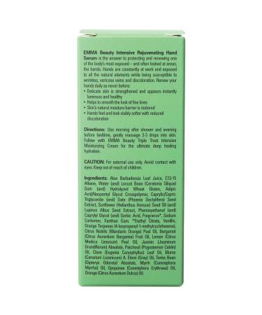 EMMA Beauty Intensive Rejuvenating Hand Serum - Moisturizing Night Relief for Luminous Skin | 1 oz Glass Dropper Bottle - International Shipping Available - Buy Online on GoSupps.com