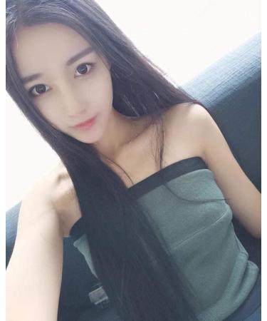 Wig ladies long straight hair black in the bangs headgear Europe and AmericaDark brown Dark brown