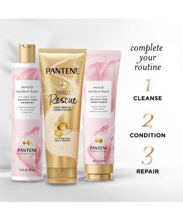 Pantene Nutrient Blends Miracle Moisture Boost Rose Water Conditioner for Dry Hair Sulfate-Free Paraben-Free Safe for Color-Treated Hair 237 mL - Buy Online on GoSupps.com