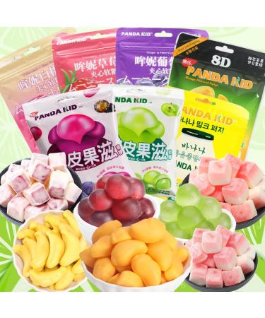 Mango Soft Fudge white Peach Milk Gummy Chewing Candy Grape Grape Gumdrop Sugar Chewy Gumdrop Assorted Juice Flavor Sweets Chinese Snacks healthy and Nutritious Desserts (Mixed flavors 3bag) Mixed flavors 3bag