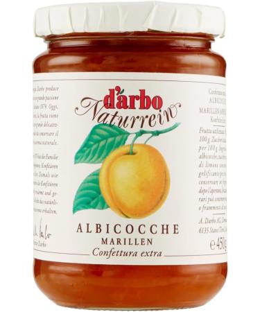 Darbo Confetura Natural Albicocche Glass Jam Jars 450g + 1x 330ml Tin of Peach Iced Tea - Buy Online on GoSupps.com