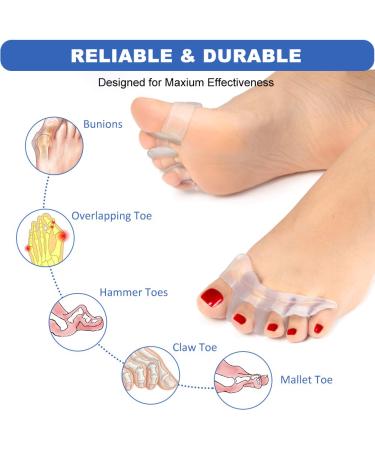 Haofy Silicone Gel Toe Spreader for Hallux Valgus & Hammer Toes Soft Separator for Claw Toes & Overlapping Toes - 1 Pair - Buy Online on GoSupps.com