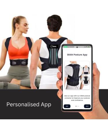 SRAN Posture Corrector Medium Size with Progress Tracking App - Improve Posture & Relieve Back, Neck, Shoulder Pain - Lightweight & Adjustable Brace for Men and Women - Buy Online on GoSupps.com