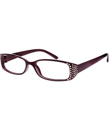 Designer Black & Purple Diamond Style Reading Glasses for Women - UVR093P +2.50 Diopters - Buy Online on GoSupps.com