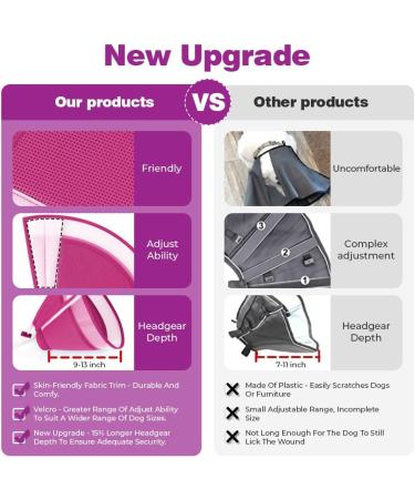 Halskrause Dog Leak Protection Collar - Adjustable Soft & Breathable Elizabethan Neck Band - Eco-Friendly Red (L) - Buy Online on GoSupps.com