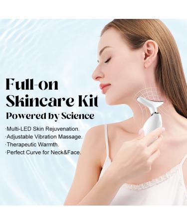 Firming Wrinkle Removal Device | Facial Massager for Neck, Face & Double Chin | LED Heat Modes for Skin Tightening | White - Buy Online on GoSupps.com