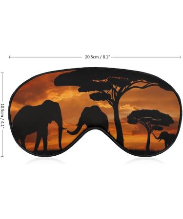 Africa Elephant Sunset Landscape Sleep Mask - Adjustable Strap, Blocks Light for Night Travel - Men Women Blindfold for Sleeping - Buy Online on GoSupps.com