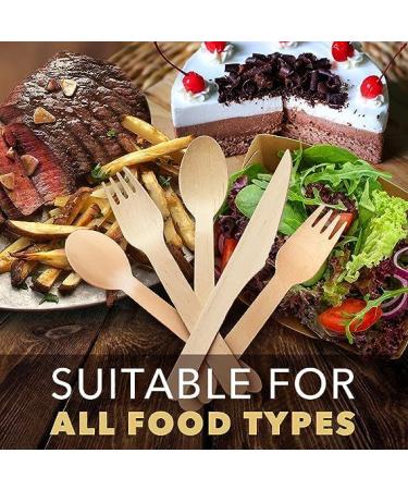 Wooden Forks Disposable - 100 Splinter-Free 6.5" Compostable Forks Biodegradable and Eco Friendly Disposable Forks Utensils for Outdoors and Parties - Buy Online on GoSupps.com