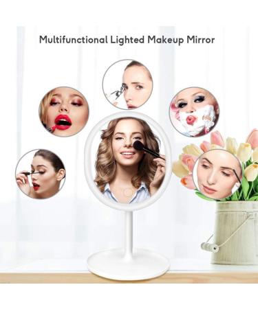 RENXIN-INC Makeup Mirror Vanity with 3 Color Dimmable Lights, Touch Sensor, 90 Rotation, 5X Magnification - Detachable Countertop Circle - Buy Online on GoSupps.com